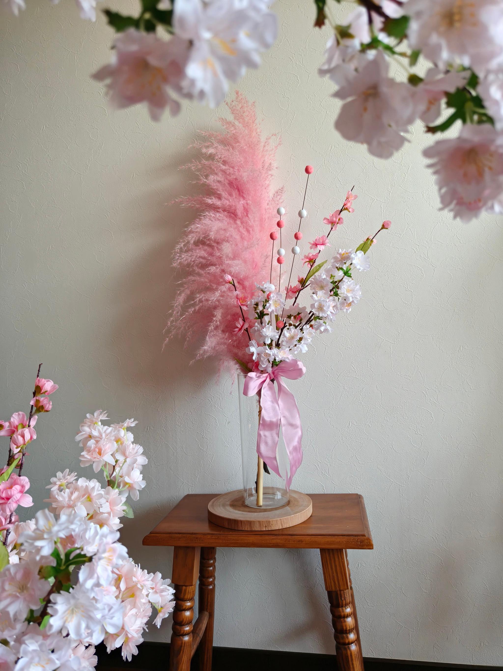 桜と桃の花ブーケ ひなまつり2026 インテリア お祝い花 入学祝い 母の日 店舗装飾 桜2026 新作2026 | 4枚目